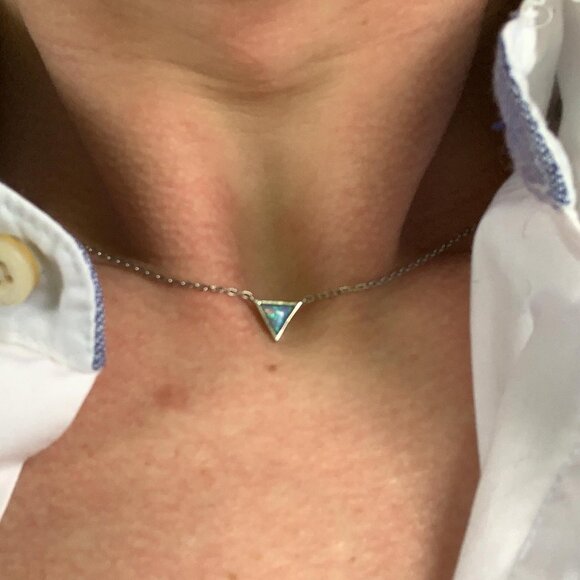 Neiman Marcus 14K Gold Plated Created Opal Necklace